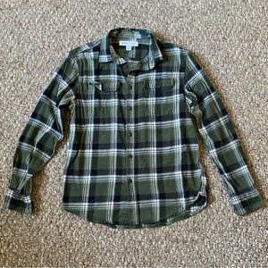 Old Navy Green and Black Plaid Button-Down Shirt